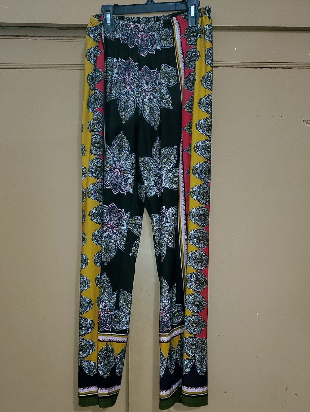 Melissa Paige Black Paisley Mix Skirt with Yellow Accents